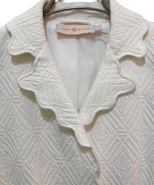 TORY BURCH（トリーバーチ）TORY BURCH (トリーバーチ) 織柄ジャケット ホワイト サイズ:2の古着・服飾アイテム