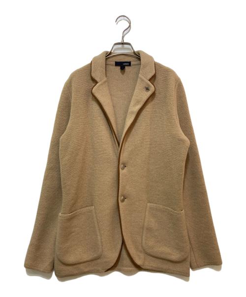 LARDINI（ラルディーニ）LARDINI (ラルディーニ) パイピングニットジャケット　JWLJM79J ベージュ サイズ:Sの古着・服飾アイテム
