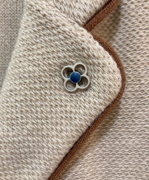 LARDINI（ラルディーニ）LARDINI (ラルディーニ) パイピングニットジャケット　JWLJM79J ベージュ サイズ:Sの古着・服飾アイテム