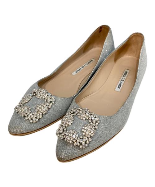 Manolo Blahnik（マノロブラニク）Manolo Blahnik (マノロブラニク) HANGISIFLAT グレー サイズ:38の古着・服飾アイテム
