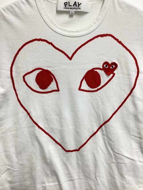 PLAY COMME des GARCONS（プレイコムデギャルソン）PLAY COMME des GARCONS (プレイコムデギャルソン) Unisex Printed Heart T-Shirt ホワイト サイズ:Lの古着・服飾アイテム