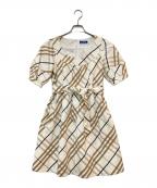 BURBERRY BLUE LABELバーバリーロンドンブルーレーベル）の古着「チェックワンピース」｜アイボリー
