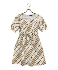 BURBERRY BLUE LABEL（バーバリーロンドンブルーレーベル）の古着「チェックワンピース」｜アイボリー