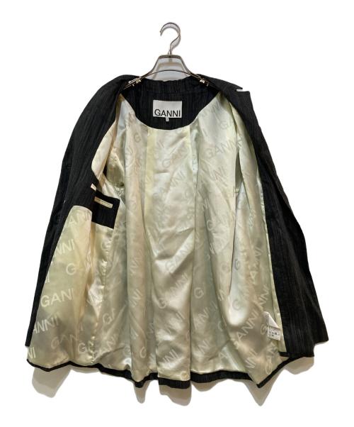 GANNI（ガニー）GANNI (ガニー) ストライプテーラードジャケット グレー サイズ:サイズ表記なしの古着・服飾アイテム