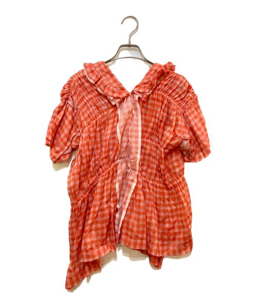 COMME des GARCONS tricot（コムデギャルソントリコ）COMME des GARCONS tricot (コムデギャルソントリコ) チェックブラウス ピンク サイズ:Mの古着・服飾アイテム