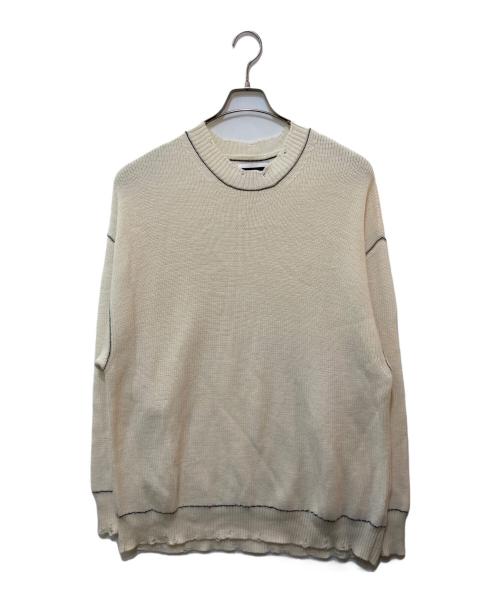 MAISON SPECIAL（メゾンスペシャル）MAISON SPECIAL (メゾンスペシャル) ダメージ加工 オーバーサイズ アクリル ウール ニット ベージュ サイズ:2の古着・服飾アイテム