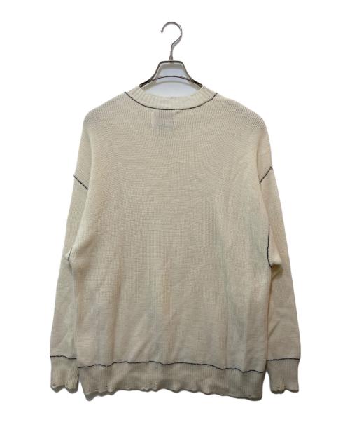 MAISON SPECIAL（メゾンスペシャル）MAISON SPECIAL (メゾンスペシャル) ダメージ加工 オーバーサイズ アクリル ウール ニット ベージュ サイズ:2の古着・服飾アイテム