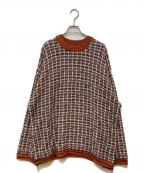 MAISON SPECIALメゾンスペシャル）の古着「プライムオーバクルーネックニットプルオーバー」｜ブラウン