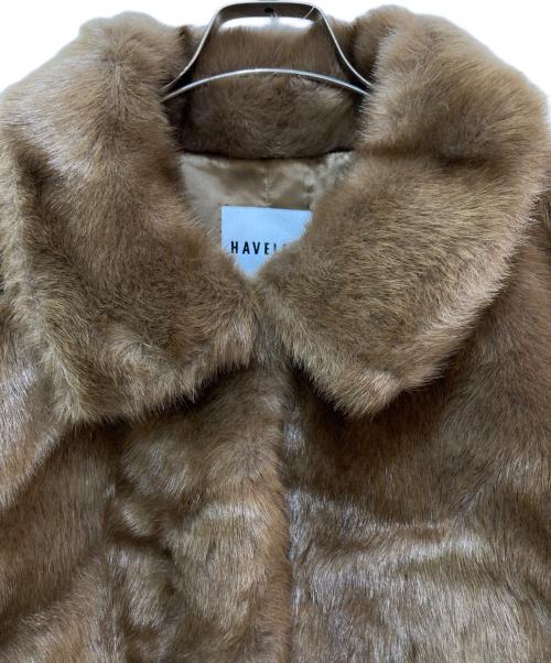 HAVELESS（ハブレス）HAVELESS (ハブレス) MILA FAUX FUR JACKET CAMEL ブラウン サイズ:サイズ表記なしの古着・服飾アイテム