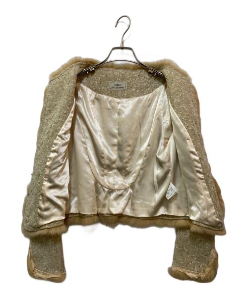 GRACE CONTINENTAL（（グレースコンチネンタル）GRACE CONTINENTAL (（グレースコンチネンタル) ラビットファー装飾ツイードジャケット ベージュ サイズ:Mの古着・服飾アイテム