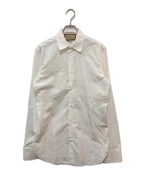 GUCCI（グッチ）GUCCI (グッチ) ダブルG コットンシルク シャツ ホワイト サイズ:15＋の古着・服飾アイテム
