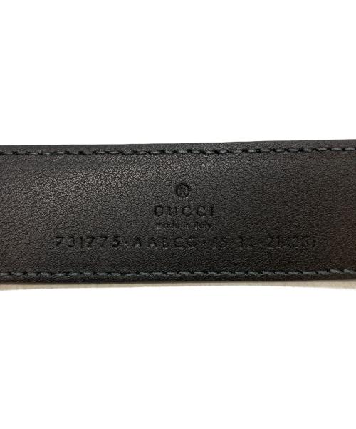 GUCCI（グッチ）GUCCI (グッチ) スクエア GGバックル レザーベルト　731775 ブラックの古着・服飾アイテム
