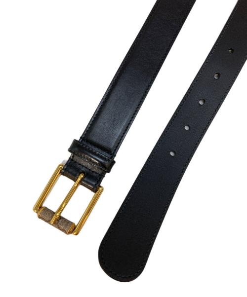 GUCCI（グッチ）GUCCI (グッチ) スクエア GGバックル レザーベルト　731775 ブラックの古着・服飾アイテム