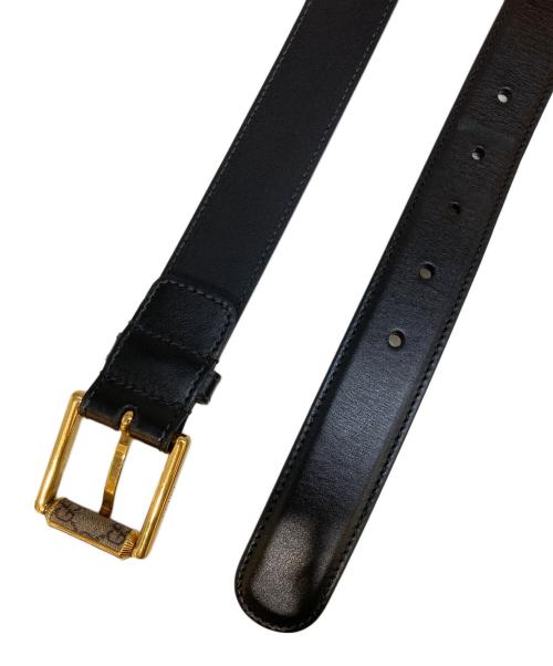 GUCCI（グッチ）GUCCI (グッチ) スクエア GGバックル レザーベルト　731775 ブラックの古着・服飾アイテム