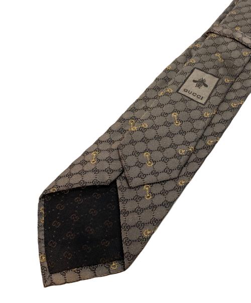 GUCCI（グッチ）GUCCI (グッチ) GG シルクジャカード ネクタイ　744379　 グレー サイズ:148cm×7cmの古着・服飾アイテム