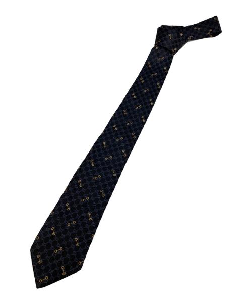 GUCCI（グッチ）GUCCI (グッチ) GG シルクジャカード ネクタイ　744379 ネイビー サイズ:148×7の古着・服飾アイテム