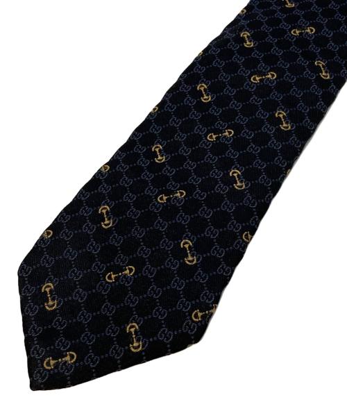 GUCCI（グッチ）GUCCI (グッチ) GG シルクジャカード ネクタイ　744379 ネイビー サイズ:148×7の古着・服飾アイテム