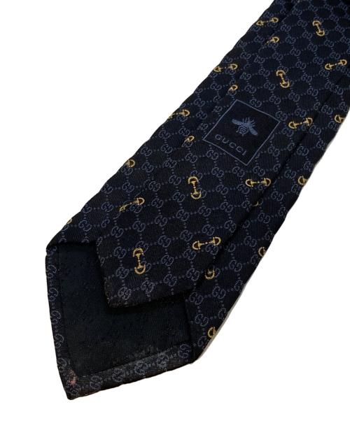 GUCCI（グッチ）GUCCI (グッチ) GG シルクジャカード ネクタイ　744379 ネイビー サイズ:148×7の古着・服飾アイテム