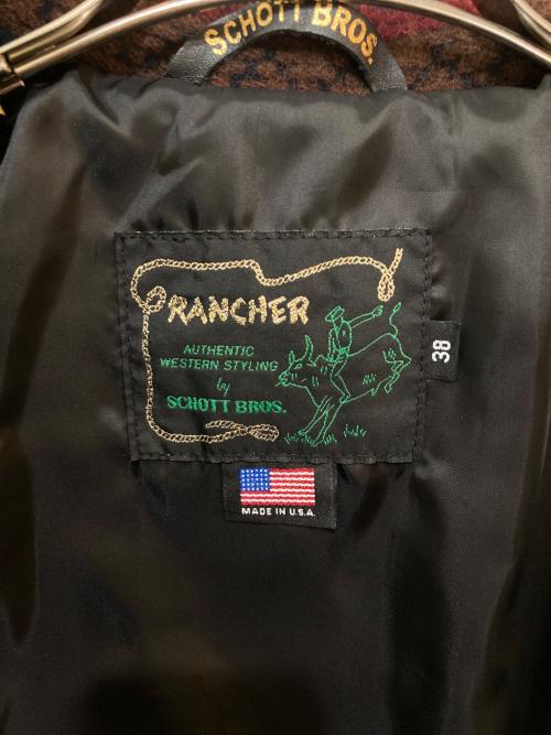 SCHOTT BROS.（ショット）SCHOTT BROS. (ショットブロス) ブランケットジャケット レッド サイズ:38の古着・服飾アイテム