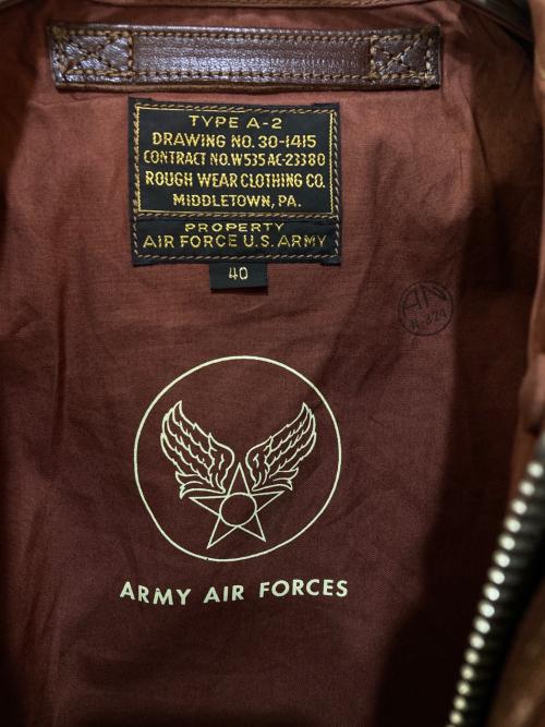 BUZZ RICKSON'S（バズリクソンズ）BUZZ RICKSON'S (バズリクソンズ) Type A-2レザージャケット ブラウン サイズ:40の古着・服飾アイテム