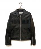 LI HUA×ADDICT CLOTHESリーファー×アディクト クローズ）の古着「ラムレザーフリンジライダースジャケット」｜ブラック