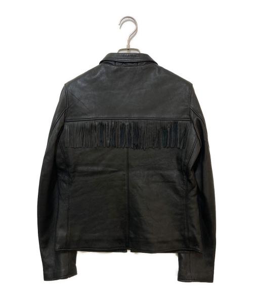 LI HUA（リーファー）LI HUA (リーファー) ADDICT CLOTHES (アディクト クローズ) ラムレザーフリンジライダースジャケット ブラック サイズ:38の古着・服飾アイテム