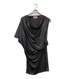 MM6 Maison Margiela（エムエムシックスメゾンマルジェラ）の古着「アシンメトリーワンピース　S32CT0367」｜ブラック