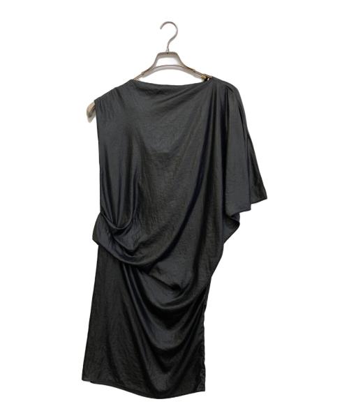 MM6 Maison Margiela（エムエムシックスメゾンマルジェラ）MM6 Maison Margiela (エムエムシックスメゾンマルジェラ) アシンメトリーワンピース　S32CT0367 ブラック サイズ:36の古着・服飾アイテム