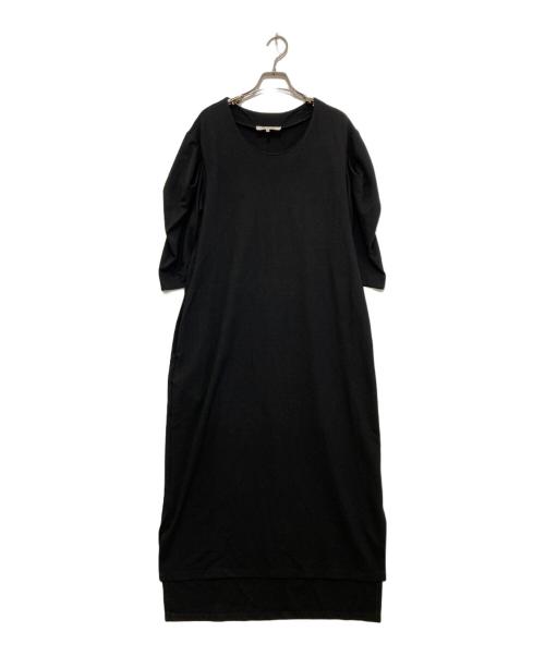 MM6 Maison Margiela（エムエムシックスメゾンマルジェラ）MM6 Maison Margiela (エムエムシックスメゾンマルジェラ) スクープネックパフスリーブワンピース　S52CT0446 ブラック サイズ:Sの古着・服飾アイテム