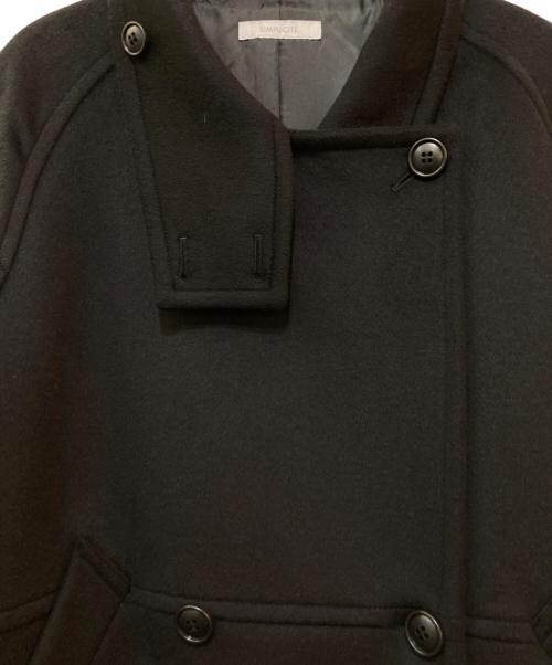 SIMPLICITE（シンプリシテ）simplicite (シンプリシテ) WビーバーコクーンW前スタンドコート ネイビー サイズ:Sの古着・服飾アイテム