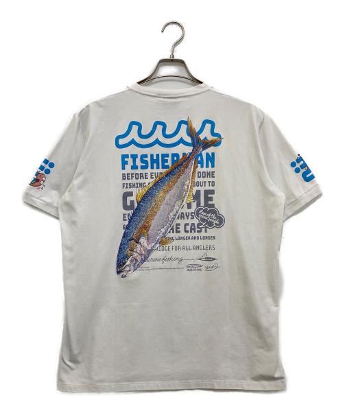 muta MARINE（ムータマリン）muta MARINE (ムータマリン) NAMIKO(NIBOSHI&) (ナミコ(ニボシアンド)) プリントTシャツ ホワイト サイズ:8の古着・服飾アイテム