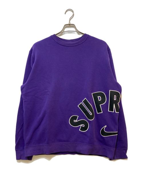 NIKE（ナイキ）NIKE (ナイキ) Supreme (シュプリーム) Arc Crewneck Sweatshirt パープル サイズ:Mの古着・服飾アイテム