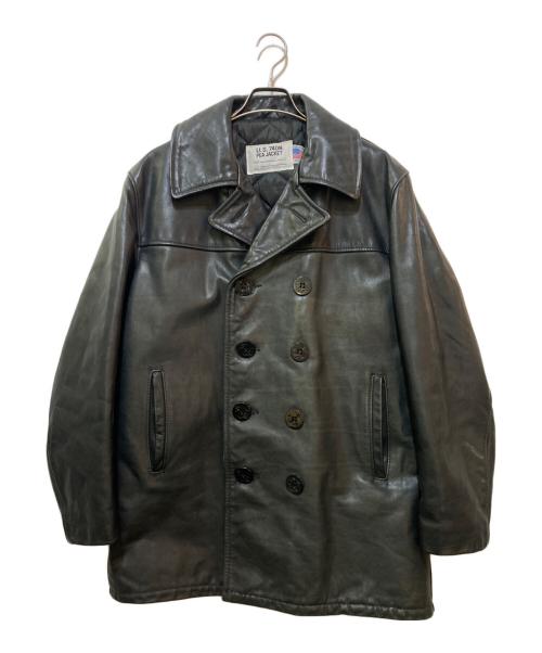 Schott（ショット）Schott (ショット) 740N LEATHER PEA JACKET ブラック サイズ:40の古着・服飾アイテム