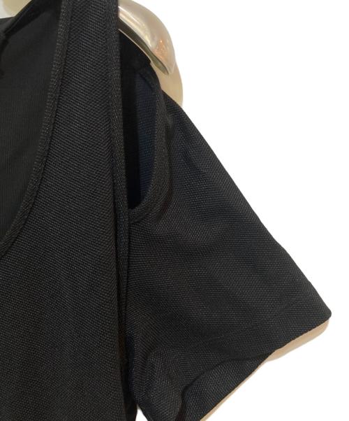 Maison Margiela（メゾンマルジェラ）Maison Margiela (メゾンマルジェラ) 異素材切替フロントラップワンピース　S51CT0614 ブラック サイズ:36の古着・服飾アイテム