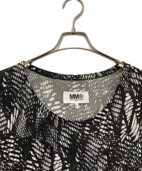MM6 Maison Margiela（エムエムシックスメゾンマルジェラ）MM6 Maison Margiela (エムエムシックスメゾンマルジェラ) 総柄プリントワンピース　S32CT0572 ブラック サイズ:Mの古着・服飾アイテム
