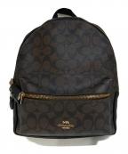 COACHコーチ）の古着「シグネチャー コーティングキャンパス バックパック」｜ブラウン