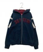 SUPREMEシュプリーム）の古着「Jet Sleeve Zip Up Hooded Sweatshirt」｜ネイビー