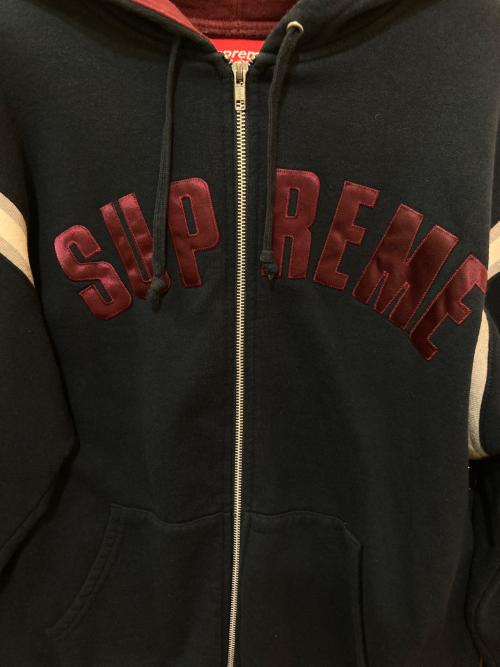 SUPREME（シュプリーム）SUPREME (シュプリーム) Jet Sleeve Zip Up Hooded Sweatshirt ネイビー サイズ:Mの古着・服飾アイテム