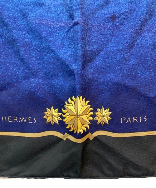 HERMES（エルメス）HERMES (エルメス) カレ90　金の馬車 ブルーの古着・服飾アイテム