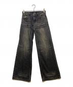 Fax copy Expressファックス コピー エクスプレス）の古着「WIDE LEG WASH JEANS」｜ブラック