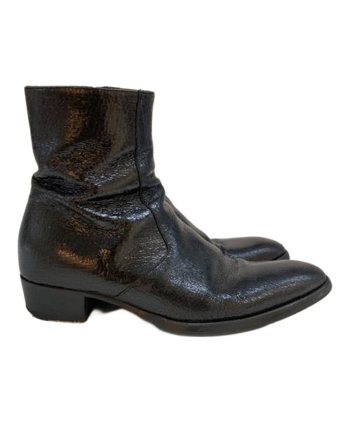 Saint Laurent Paris（サンローランパリ）Saint Laurent Paris (サンローランパリ) クラック加工サイドジップブーツ　503060 ブラック サイズ:41の古着・服飾アイテム