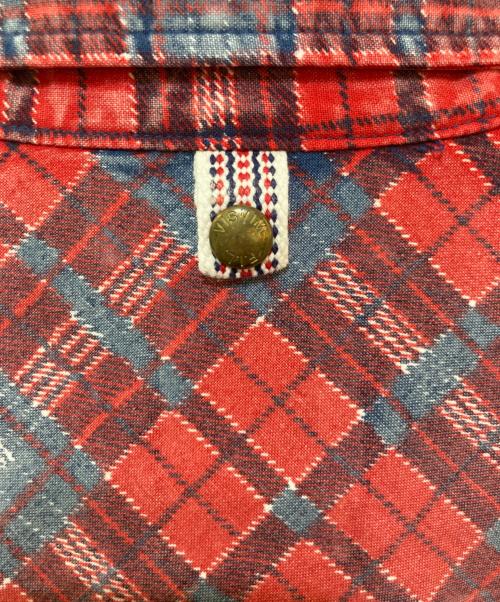 VISVIM（ビズビム）VISVIM (ビズビム) cross ruffled sleeve denim plaid shirt レッド サイズ:1の古着・服飾アイテム