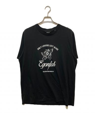 中古・古着通販】EGONLAB (エゴンラボ) プリントTシャツ ブラック