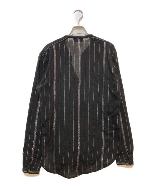 Saint Laurent Paris（サンローランパリ）Saint Laurent Paris (サンローランパリ) ラメストライプウールシャツ ブラック サイズ:サイズ表記なしの古着・服飾アイテム