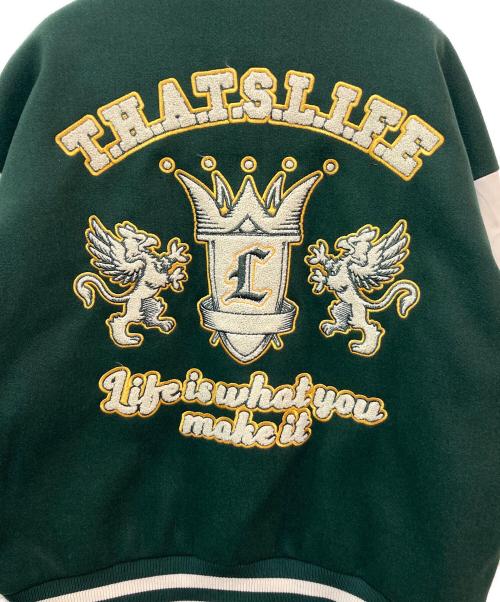thats life（ザッツ ライフ）thats life (ザッツ ライフ) スタジャン グリーン サイズ:Lの古着・服飾アイテム