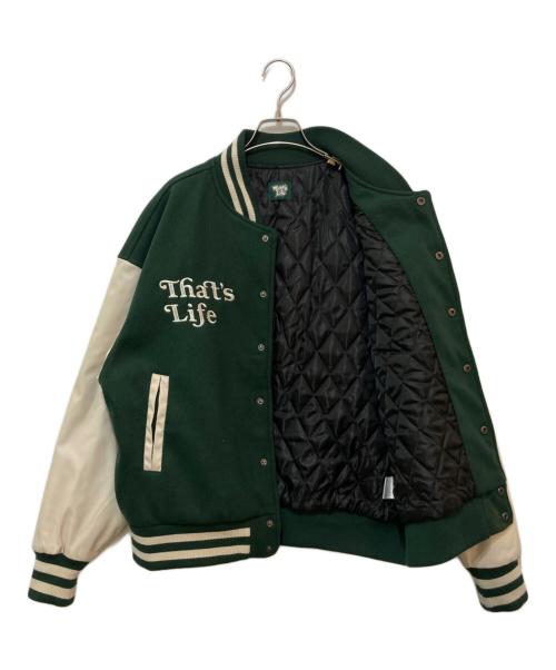 thats life（ザッツ ライフ）thats life (ザッツ ライフ) スタジャン グリーン サイズ:Lの古着・服飾アイテム