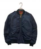 AVIREXアヴィレックス）の古着「コマーシャルロゴ L-2B フライトジャケット」｜ネイビー