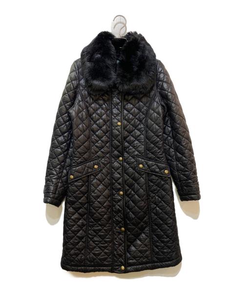 LAUREN RALPH LAUREN（ローレンラルフローレン）LAUREN RALPH LAUREN (ローレンラルフローレン) ファー付キルティングコート ブラック サイズ:00の古着・服飾アイテム