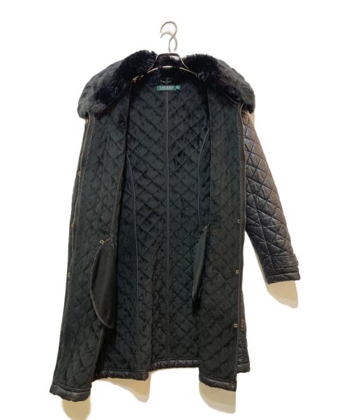 LAUREN RALPH LAUREN（ローレンラルフローレン）LAUREN RALPH LAUREN (ローレンラルフローレン) ファー付キルティングコート ブラック サイズ:00の古着・服飾アイテム