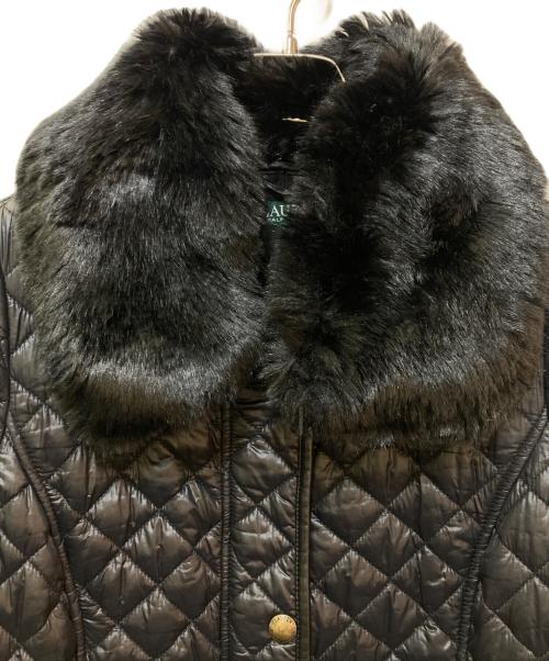 LAUREN RALPH LAUREN（ローレンラルフローレン）LAUREN RALPH LAUREN (ローレンラルフローレン) ファー付キルティングコート ブラック サイズ:00の古着・服飾アイテム